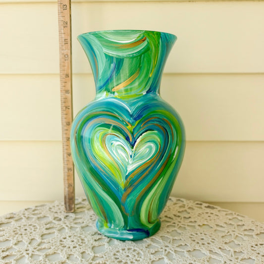 Teal Blue Green Large Vase